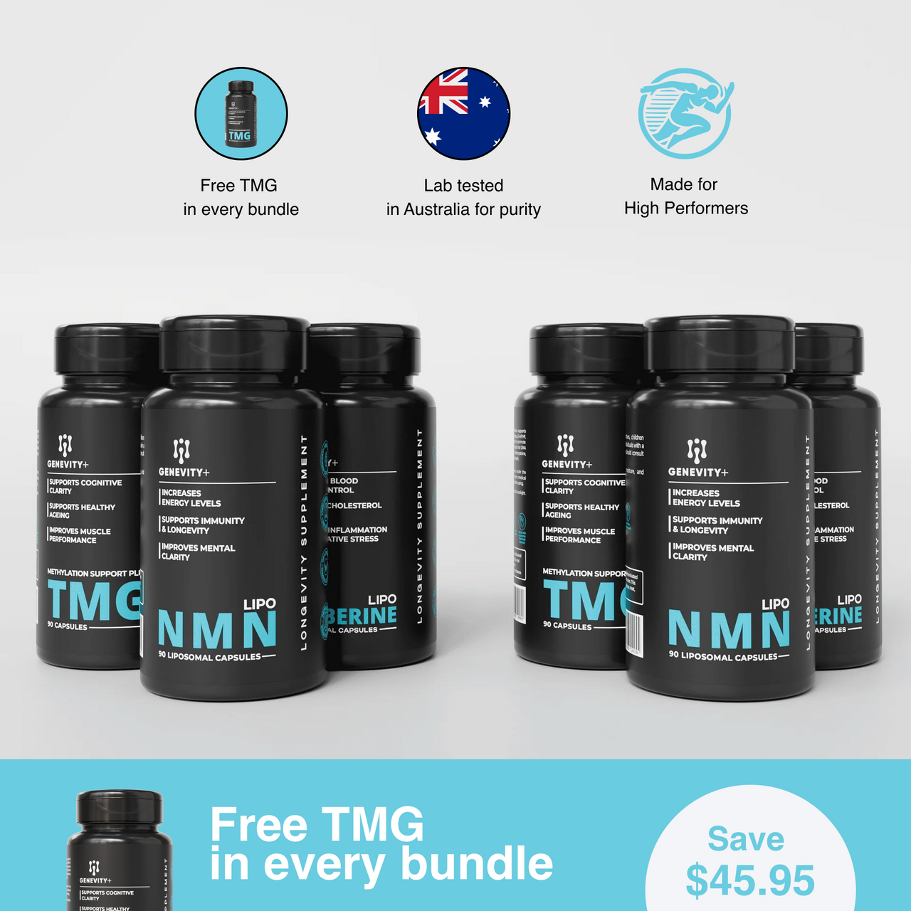 Elite Performance Stack: NMN, TMG & Berberine