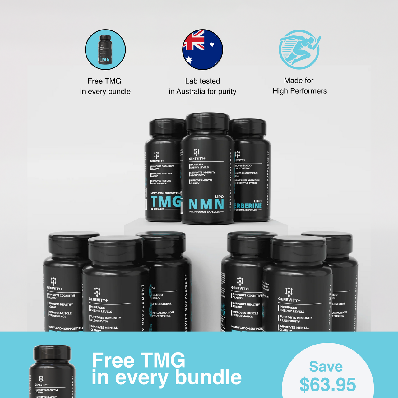 Elite Performance Stack: NMN, TMG & Berberine